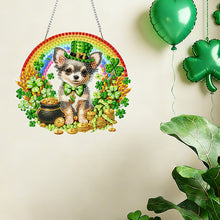 Lade das Bild in den Galerie-Viewer, St. Patrick's Day Katze - Einseitig - Diamant-Anhänger