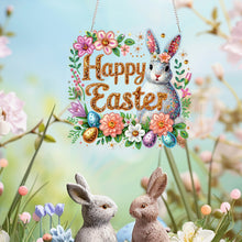 Lade das Bild in den Galerie-Viewer, Frohe Ostern Kranz - Einseitig - Diamant-Anhänger