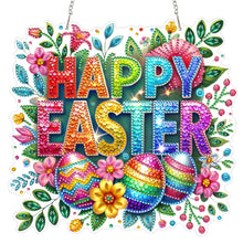 Lade das Bild in den Galerie-Viewer, Frohe Ostern Kranz - Einseitig - Diamant-Anhänger