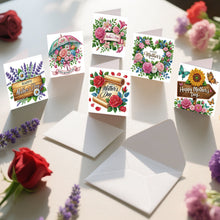 Lade das Bild in den Galerie-Viewer, 6 Stk./Set Muttertag Blumenkorb - Diamant-Grußkarten