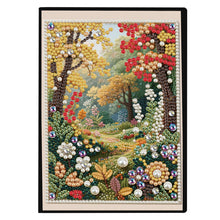 Lade das Bild in den Galerie-Viewer, Blumen und Katze - DIY Diamant Painting Notizbuch 50 Seiten
