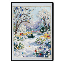 Lade das Bild in den Galerie-Viewer, Blumen und Katze - DIY Diamant Painting Notizbuch 50 Seiten