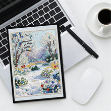 Lade das Bild in den Galerie-Viewer, Blumen und Katze - DIY Diamant Painting Notizbuch 50 Seiten