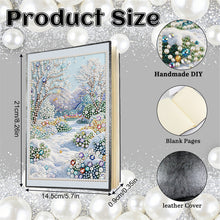 Lade das Bild in den Galerie-Viewer, Blumen und Katze - DIY Diamant Painting Notizbuch 50 Seiten