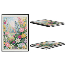 Lade das Bild in den Galerie-Viewer, Blumen und Katze - DIY Diamant Painting Notizbuch 50 Seiten