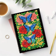 Lade das Bild in den Galerie-Viewer, Schmetterlinge und Rosen - DIY Diamant Painting Notizbuch 50 Seiten
