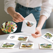 Lade das Bild in den Galerie-Viewer, 6 Stk./Set Blühende Schmetterlinge - Diamant-Grußkarten