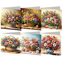 Lade das Bild in den Galerie-Viewer, 6 Stk./Set Blumenstrauß - Diamant-Grußkarten