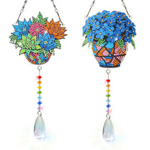 Lade das Bild in den Galerie-Viewer, 2 Stk./Set Blumenkranz Hase - Sonnenfänger Fensterhänger Diamant-Windspiel