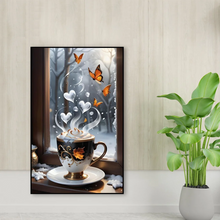 Lade das Bild in den Galerie-Viewer, Kaffee-Schmetterling-Voll runde Diamond Painting 40*60