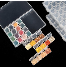 Lade das Bild in den Galerie-Viewer, 28 Steckplätze Kunststoff Aufbewahrungsbox Fall Malwerkzeuge