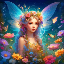Lade das Bild in den Galerie-Viewer, Elfenmädchen - Runder Diamond painting - 30 * 30cm