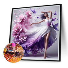 Lade das Bild in den Galerie-Viewer, Blumentanz-Mädchen -Diamond Painting 40*40