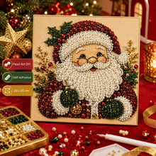 Lade das Bild in den Galerie-Viewer, Gerahmter Weihnachtsmann – Perlen-Malset zum Selbermachen Perlen-Bastelset, 20*20 cm