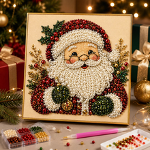 Lade das Bild in den Galerie-Viewer, Gerahmter Weihnachtsmann – Perlen-Malset zum Selbermachen Perlen-Bastelset, 20*20 cm