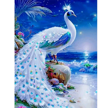 Lade das Bild in den Galerie-Viewer, (Multi-Größe Rund/Quadrat) Pfau-volle runde Diamantmalerei