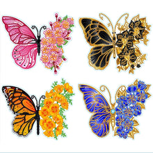 Lade das Bild in den Galerie-Viewer, 4 Stück Schmetterlings-Diamantmalerei-freie Aufkleber
