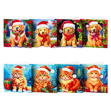 Lade das Bild in den Galerie-Viewer, 8/12 Stück/Set Weihnachts-Diamant-Grußkarten