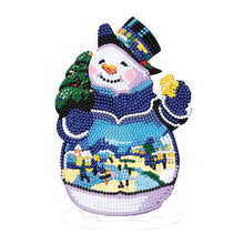 Lade das Bild in den Galerie-Viewer, Weihnachts-Schneemann, einseitig gebohrt, Diamant-Desktop-Ornament