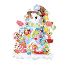 Lade das Bild in den Galerie-Viewer, Weihnachts-Schneemann, einseitig gebohrt, Diamant-Desktop-Ornament