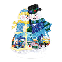 Lade das Bild in den Galerie-Viewer, Weihnachts-Schneemann, einseitig gebohrt, Diamant-Desktop-Ornament