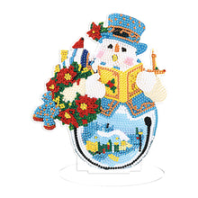 Lade das Bild in den Galerie-Viewer, Weihnachts-Schneemann, einseitig gebohrt, Diamant-Desktop-Ornament