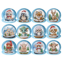 Lade das Bild in den Galerie-Viewer, 12 Stück/Set Weihnachtstiere-Diamant-Grußkarten