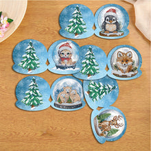 Lade das Bild in den Galerie-Viewer, 12 Stück/Set Weihnachtstiere-Diamant-Grußkarten