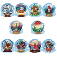 Lade das Bild in den Galerie-Viewer, 10 Stück/Set Weihnachts-Grußkarten mit Kristallkugel und Diamant