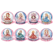 Lade das Bild in den Galerie-Viewer, 8 Stück/Set Schneemann-Prinzessin-Diamant-Grußkarten