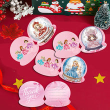 Lade das Bild in den Galerie-Viewer, 8 Stück/Set Schneemann-Prinzessin-Diamant-Grußkarten