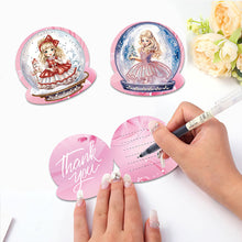 Lade das Bild in den Galerie-Viewer, 8 Stück/Set Schneemann-Prinzessin-Diamant-Grußkarten