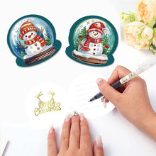Lade das Bild in den Galerie-Viewer, 12 Stück/Set Weihnachts-Grußkarten mit Kristallkugel und Diamant