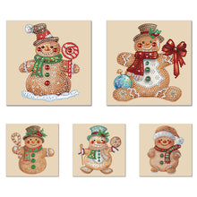 Lade das Bild in den Galerie-Viewer, 5 Stück/Set Weihnachts-Lebkuchenmann-Diamant-Grußkarten