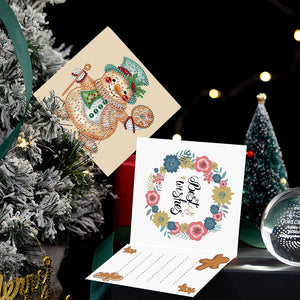 5 Stück/Set Weihnachts-Lebkuchenmann-Diamant-Grußkarten