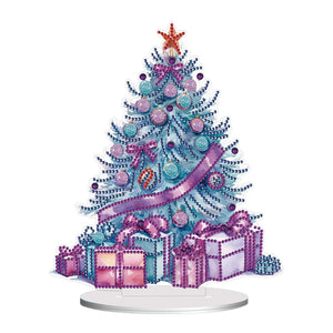 Weihnachtsbaum – einseitig gebohrt – Diamant-Desktop-Ornament aus Holz