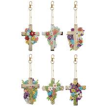 Lade das Bild in den Galerie-Viewer, 6 Teile/satz Blume/Tier-Double Side Drill-Diamant Schlüsselanhänger