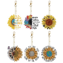 Lade das Bild in den Galerie-Viewer, 6 Teile/satz Blume/Tier-Double Side Drill-Diamant Schlüsselanhänger