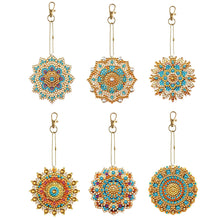 Lade das Bild in den Galerie-Viewer, 6 Teile/satz Blume/Tier-Double Side Drill-Diamant Schlüsselanhänger