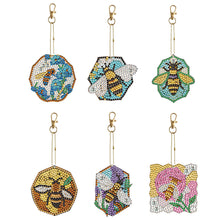 Lade das Bild in den Galerie-Viewer, 6 Teile/satz Blume/Tier-Double Side Drill-Diamant Schlüsselanhänger