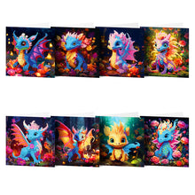 Lade das Bild in den Galerie-Viewer, 8 Stück/Set Drachen-Diamant-Grußkarten