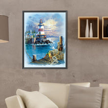 Lade das Bild in den Galerie-Viewer, Seaside Lighthouse-Voller Diamond Painting-30x40cm