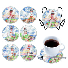 Lade das Bild in den Galerie-Viewer, 6 Stück/Set-Leuchtturm-Acrylic Waterproof Diamond Coaster