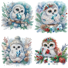 Lade das Bild in den Galerie-Viewer, Eule – Teilweise spezielles Diamantgemälde – 30 x 30 cm