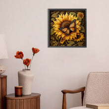 Lade das Bild in den Galerie-Viewer, Sonnenblumen-Schmetterling-Voller Diamond Painting-30x30cm

