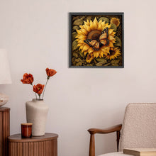 Lade das Bild in den Galerie-Viewer, Sonnenblumen-Schmetterling-Voller Diamond Painting-30x30cm