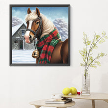 Lade das Bild in den Galerie-Viewer, Pferde in der Schneeszene-Voller Diamond Painting-30x30cm
