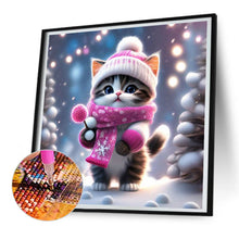 Lade das Bild in den Galerie-Viewer, Schneekätzchen-Voller Diamond Painting-30x30cm