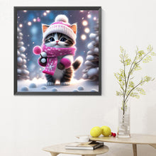 Lade das Bild in den Galerie-Viewer, Schneekätzchen-Voller Diamond Painting-30x30cm