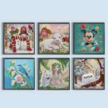 Lade das Bild in den Galerie-Viewer, Spezielles Diamantgemälde mit Tierpartie, 30 x 30 cm